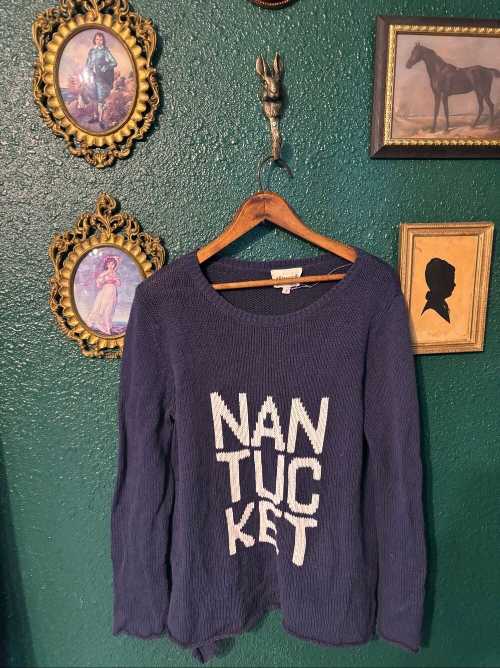Ellsworth & Ivey Sweater  Womens Large Lightweight Navy Nantucket Sweater Classi